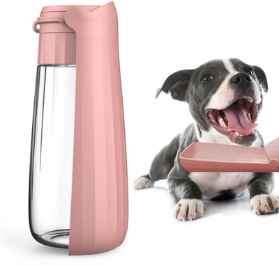 Dailygoods- Hondendrinkvoeder 550 ml - Opvouwbare Waterfles - Ingebouwde Filter - Diepere Gootsteen - BPA-vrij Kunststof - Geschikt voor Honden en Katten - Hondendrinkfles