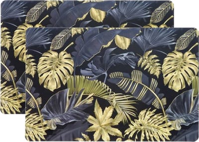 Unique Living Placemat - 4x - blad motief - 44 x 28 cm - tafeldecoratie onderlegger