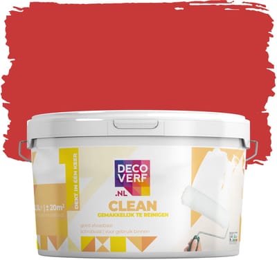 Decoverf clean muurverf vurigrood, 2.5L