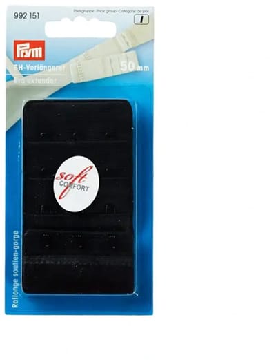 Prym Bh verlengstuk 3 stuk/haaks zwart 50x30 mm