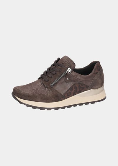 Hallux-sneakers in een mix van leer en textiel - bruin - Gr. 36 van Goldner Fashion