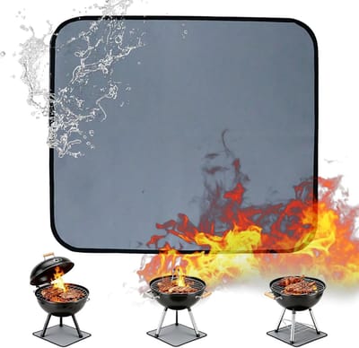 Vuurkorf Mat - Brandwerende Mat - Bescherming Terras - Wasbaar Herbruikbaar - 60x53cm - Grijs