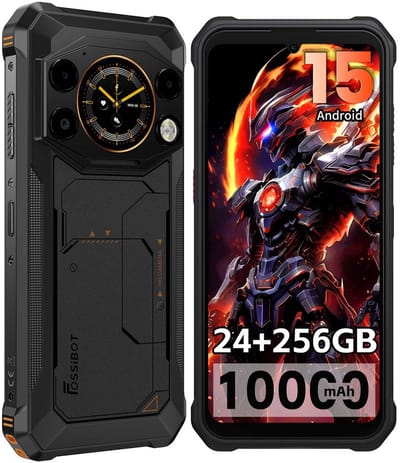 FOSSiBOT F117 Robuuste Smartphone - 24GB RAM - 256GB ROM - 6.75"+1.32" - 10000 mAh - IP68/IP69K Waterdicht Telefoon - Android 15 - GPS NFC - Oranje