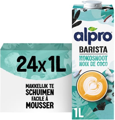 Alpro Barista Kokos - Plantaardige Kokosmelk - Geschikt voor Koffie - Lactosevrij - 24 x 1L