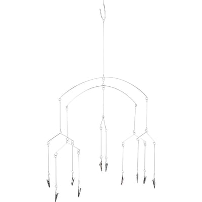 Hangende Fotohouder met 10 Clips Roestvrij Staal Afbeelding Display Hanger voor Notities Memo's Kunstwerken Kaarten white