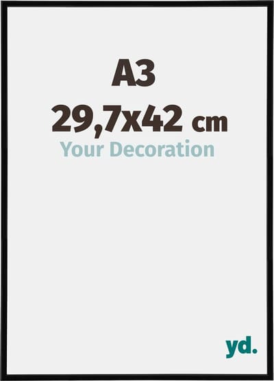 Your Decoration - Fotolijst A3 29,7x42 cm - Kunststof - Zwart Hoogglans - Annecy