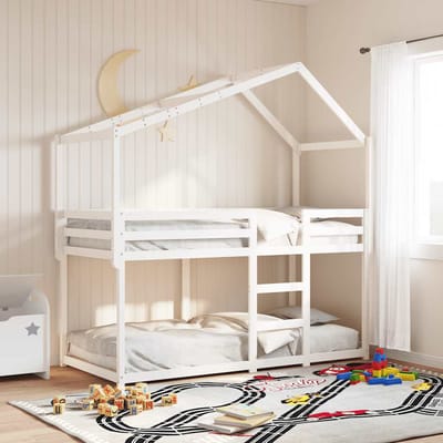 vidaXL - Kinderbedhuisje - 203x95,5x142 - cm - massief - grenenhout - wit