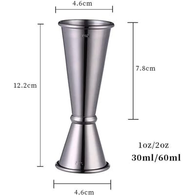 15/30 ml ou 30/60 ml en acier inoxydable à double dose tasse à mesurer shaker à cocktail boisson spiritueuse mesure doseur cuisine bar outils de bar noir