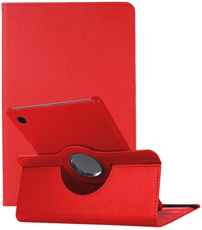 Hoes - Geschikt voor Samsung Galaxy Tab A9 - 360 Graden Draaibare Hard Cover Case - Tablet Hoesje Draaibaar - Rood