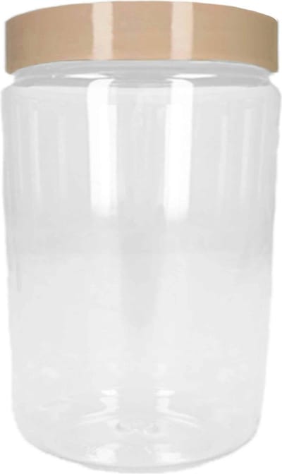 Forte Plastics Voorraadpot/bewaarpot - 375 ml - kunststof - beige - B7 x H12 cm
