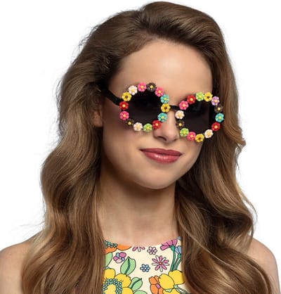 Boland - Partybril Celeste Multi - Volwassenen - 60's & 70's - Hippies & Flower Power - 60's & 70's - Hippie & Flower Power - Festival