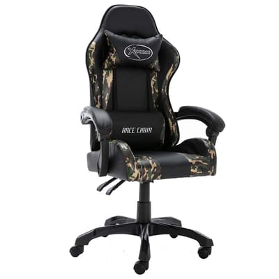 vidaXL - Racestoel - kunstleer - zwart - en - camouflage