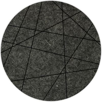 Lijnen vilt onderzetter Rond - Gemeleerd antraciet - 6 stuks - Ø 10 cm - Tafeldecoratie - Glas onderzetter - Cadeau - Woondecoratie - Woonkamer - Tafelbescherming - Onderzetters Voor Glazen - Keukenbenodigdheden - Woonaccessoires - Tafelaccessoires