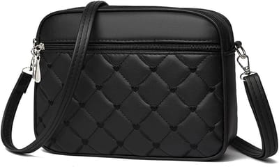 Dames Gesteppte Crossbody Tas - Kleine Hartgestikte PU-Leder Schoudertas - Meerderrits Casual Dagelijkse Tas