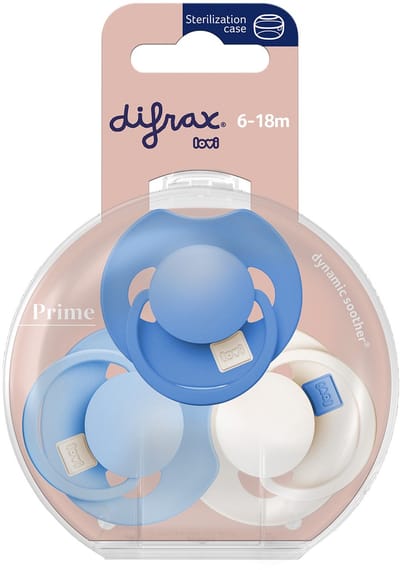 Difrax Prime Tutti Frutti Fopspeen - 6-18 Maanden - 3 Stuks - Ultramarine Blue
