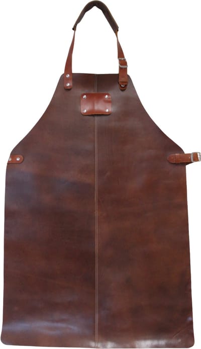 Landmann Lederen BBQ schort Premium - Leer - bruin - 2-delig - Premium - Lederen schort - Met kruissluiting - Keukenschort - Handgemaakt Leren Schort - Buffalo Leer - Barbecueschort - Lederen Schort - Kokschort - Kookschort – Keukenschort Man