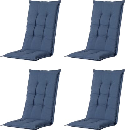Madison - Tuinkussen - Universeel - Lage Rug - 4 st. - Panama Safier Blue - 105x50cm - Blauw - Tuinstoelkussens - Standaardstoel