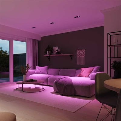 HOFTRONIC SMART Set van 6 Fresno Dubbele Inbouwspot - Rechthoek - 2x GU10 - RGBWW 16,5 miljoen kleuren - 11 Watt 690 lumen - Kantelbaar - IP20