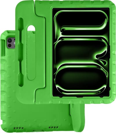 Hoesje Geschikt voor Apple iPad Pro (2024/2025) - 13 inch - Kinderhoes Shockproof Bumper - Kidsproof Case - Tablet Hoes - Kinder Hoes Cover - Groen