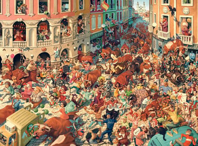 Castorland puzzel Bull Run in Pampeluna - 3000 stukjes legpuzzel.
