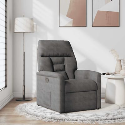 vidaXL - Fauteuil - verstelbaar - microvezelstof - donkergrijs
