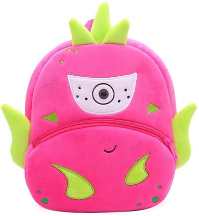 BoefieBoef Pitaja Kinder Rugzak – Pluche Peuter- Kleuter rugtas 0-5 Jaar – Groente & Fruit is Gezond & Fit – Ergonomisch & Wasbaar – Baby Backpack – Jongens & Meisjes – Schooltas, Gymtas, Peuterspeelzaal & BSO – Cadeau Verjaardag - Carnaval - Roze