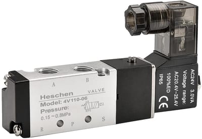 VT Goods - Pneumatische Solenoïdeklep - Elektrisch Ventiel - Compact Formaat - 5 Poorten - 2 Positie - Geschikt voor Pneumatische Systemen - Model 4...