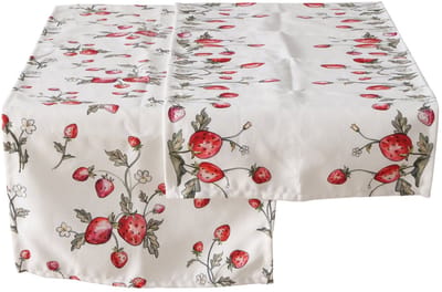 Tafelloper aardbei polyester 40x142cm