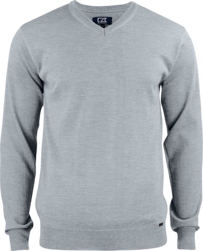 Cutter & Buck Everett V-neck Heren 355430 - Grijs Melange - S