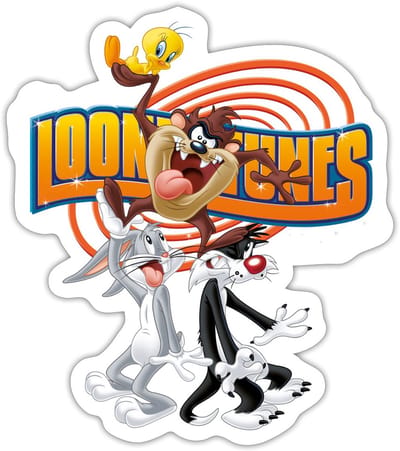 Looney Tunes Bugs Taz Tweety Sylvester Sticker maat S (10 x 10 cm)