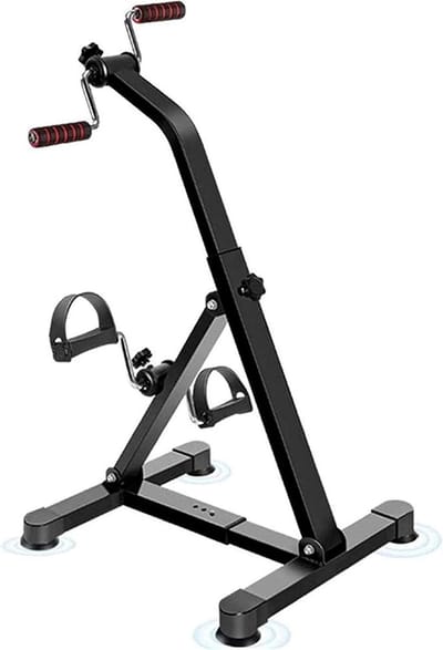 Pedaaltrainer - Oefenfiets Arm Been - Spierkracht Vergroten - Verstelbare Pedaalhoogte - Dikke Stalen Buizen - Zwart