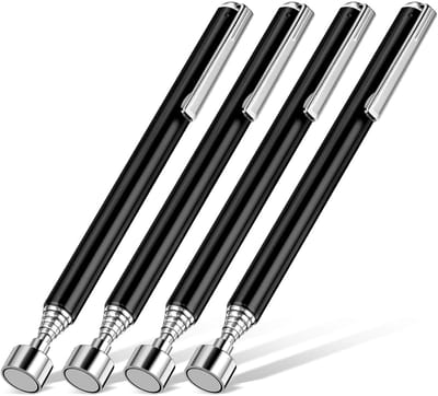 Daity 4-delige set magnetische telescopische grijptang - 1 -4 kg zware magnetische grijptang voor in de zak - 63 -5 cm lange telescopische magnetische stick - geschikt voor mannen - perfect voor verjaardagen - Vaderdag en Kerstmis (zwart).