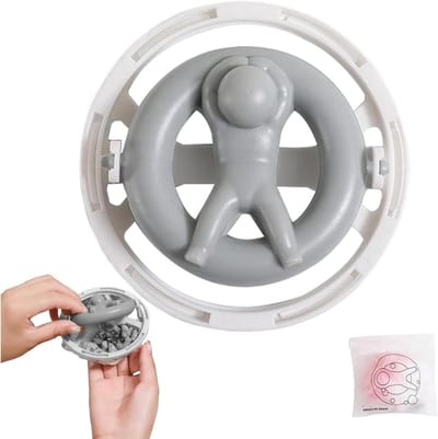 Wasballen - Haarvanger Wasmachine - Kleding Reinigen - Anti-klitten Drijvend - 10 cm - Grijs
