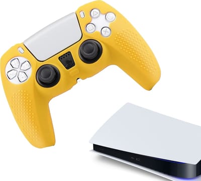 Gadgetpoint - Hoesjes & Skins voor PS5, PlayStation 5 - Performance Gaming Case - Soft Grip Covers - Anti-Slip Controller Accessoires - Grip Geel