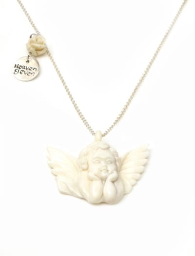 Heaven Eleven - meisjes - ketting - 925 zilver - engel - bone - 60cm
