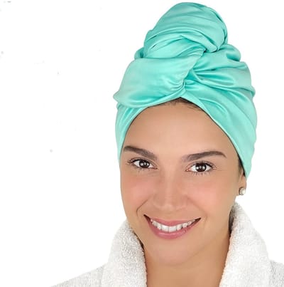 Famanu - Haartulband voor dames, absorberende sneldrogende handdoek voor krullend of lang haar – Aquamarijn
