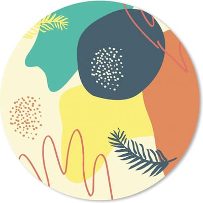 Muismat rond 20x20 cm - Mousepad Zomer - Vormen - Kleuren - Abstract - Ronde muismatten
