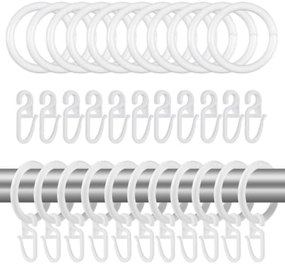 Dailygoods - 100 Stuks Gordijnringen Set - Douchegordijnringen en Gordijnhaken