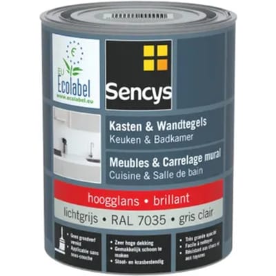 Sencys Lak Voor Wandtegels & Meubels, Keuken & Badkamer Ral7035 Glans 750ml