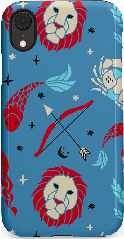 Casetastic hoesje geschikt voor Apple iPhone XR - Dubbellaagse bescherming - Zodiac in verbinding - Fashion Case - Petrol Bordeaux Grijs