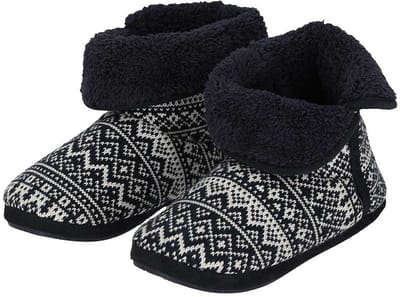 Apollo Hoge pantoffels/sloffen Folklore - gebreid - heren - navy 45-46