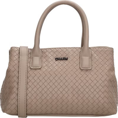 Charm London Mirabello Handtas - Crossbody - Schoudertas - Verstelbare/Afneembare Schouderband - Praktische Indeling - Vakken - Taupe