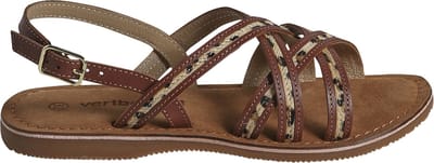 Vertbaudet Leren sandalen met kruisbandjes