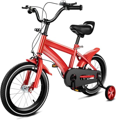 Kinderfiets - Loopfiets Balansfiets - Leren Fietsen - Met Zijwielen - 14 inch - Rood