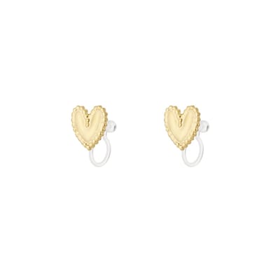Heart Clipoorbellen | RVS (verkleurt niet) Goud | Cadeau voor haar | Kerst | Verjaardag | Beste Cadeau