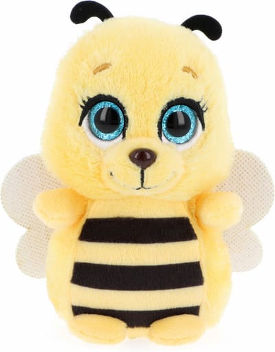 Keel Toys Knuffeldier kleine honingbij - zachte pluche stof - premium kwaliteit knuffels - geel/zwart - 14 cm - insecten