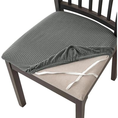 4 stuks/set Elastische Eetkamerstoelhoezen Poolvlies Anti-Vuil Stoelhoes Verwijderbaar voor Huis Hotel Banket Meubelbeschermer 4PCS gray