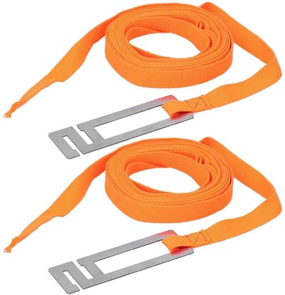 Set van 2 bijenkorfriemen met spantouw voor veilig vastbinden bijendozen - bijenteeltaccessoires in oranje.