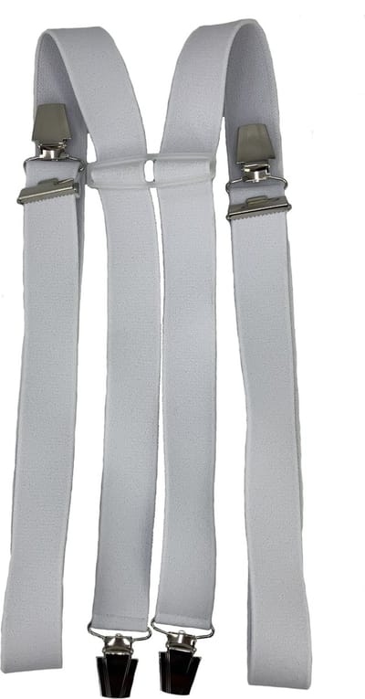 Vierpunts Witte bretel met brede extra sterke stevige Clips