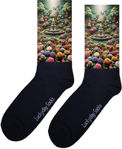 Fontijn - Valentijns Cadeau - Grappige sokken - Leuke sokken - Hem Haar sokken - Vrolijke sokken - Sint cadeau - Vaderdag - Moederdag - Verjaardag cadeau - Kerst cadeau - Leuk Cadeau - Tuinieren - Bloemen - Print sokken - Socks maken Happy - 37-44